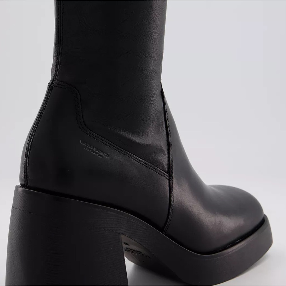 Vagabond Shoemakers Brooke Tall Knee High Black Leather Boots - Picture 6 of 8